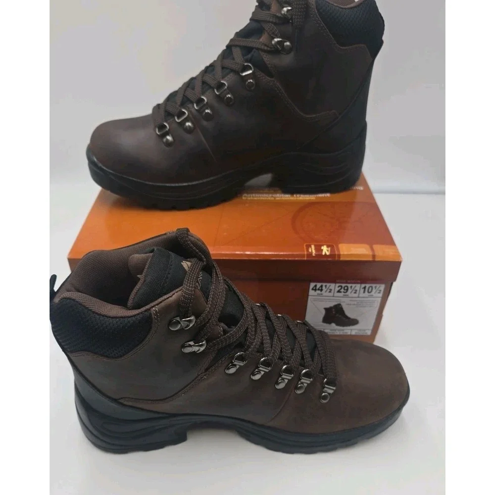 Mens Brown Leather Sneakers Size 10.5 W Ozark Trail Hiking Shoes NEW